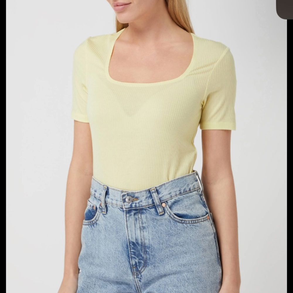 Scotch & Soda Yellow Fitted Short Sleeve Tee